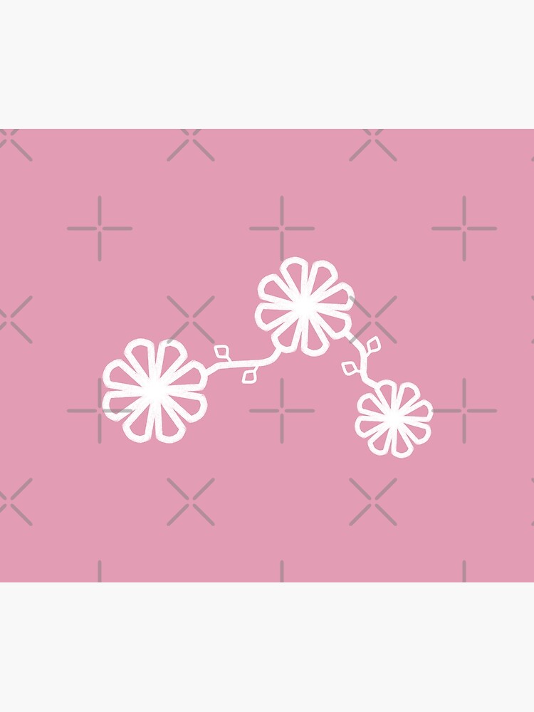 Thumbnail 2 of 2, Duvet Cover, Flower Design Chalk Texture Pink Background designed and sold by CarlaBaremb.