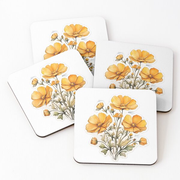 Item preview, Yellow Cosmos Flowers designed and sold by WANBASTEN.