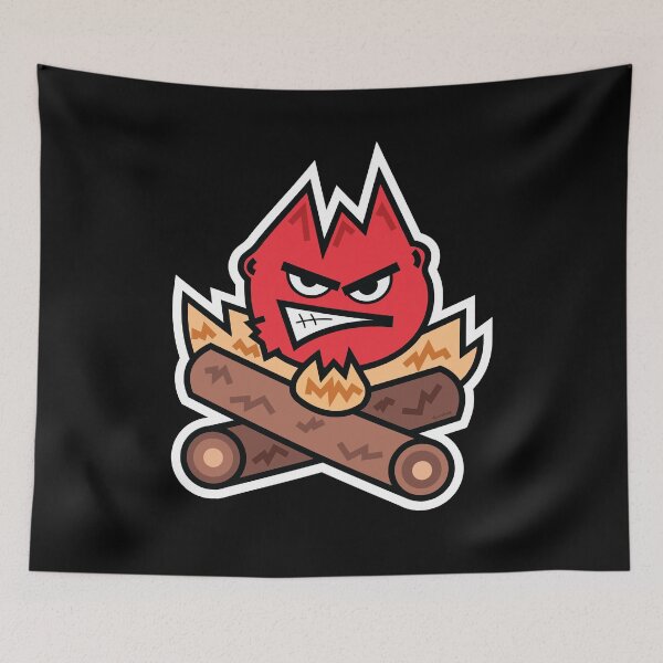 Item preview, Heated angry camp fire face with furious flames designed and sold by doseofwin.