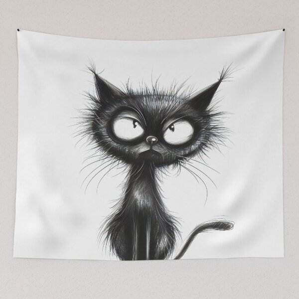 Item preview, Bored  Black Cat designed and sold by prettykaler.