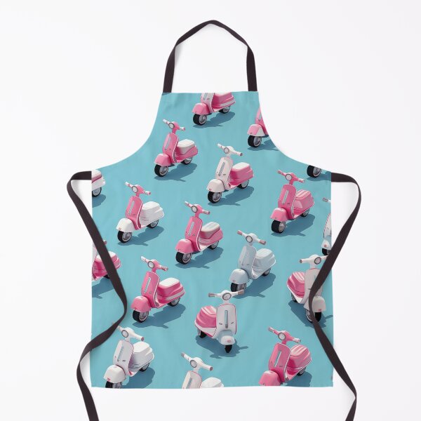 Item preview, Retro Ride: Pink and White Scooters Pattern on Pastel Blue - Vintage Scooter Collection designed and sold by David Balzen.