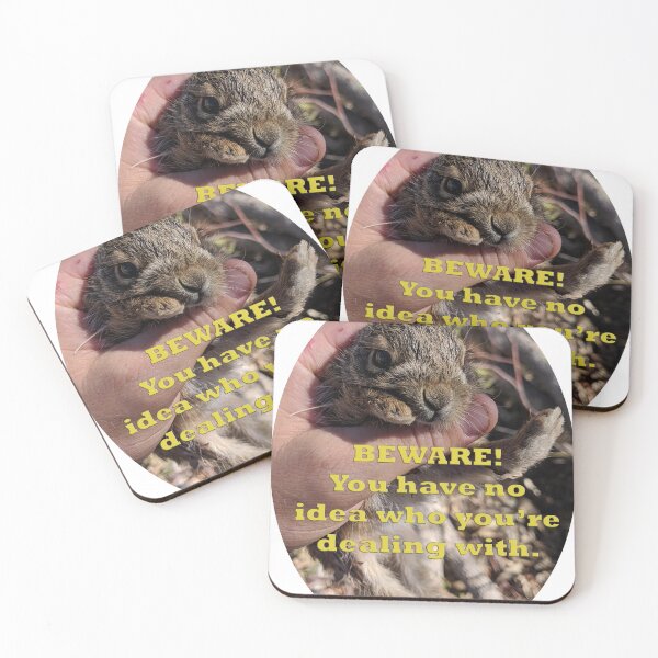Item preview, Trapped Rabbit "Beware - You have no idea who you're dealing with" caption designed and sold by Arcane Botanica.