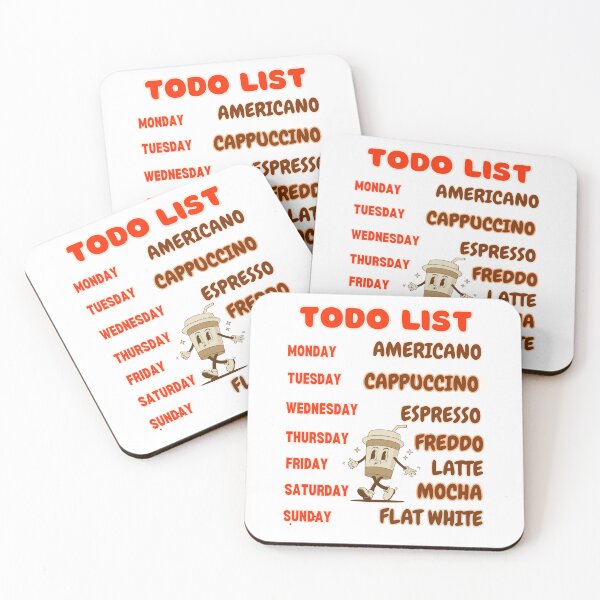 Item preview, Todo list for a week of coffees designed and sold by Britishdelights.