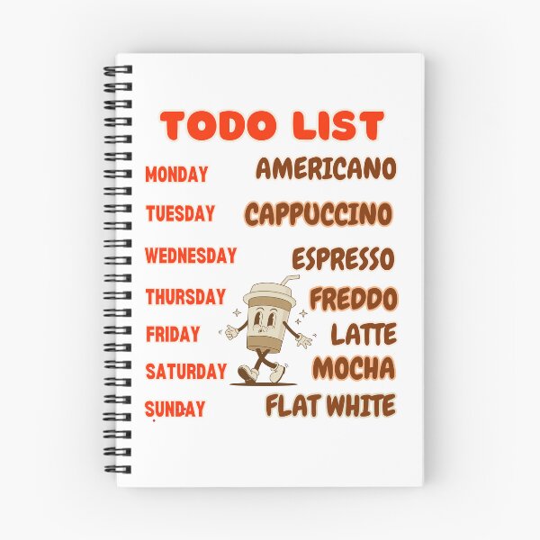 Item preview, Todo list for a week of coffees designed and sold by Britishdelights.