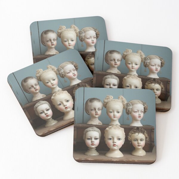 Item preview, Collection of Antique Victorian Era Doll Heads  designed and sold by Shelly Little.