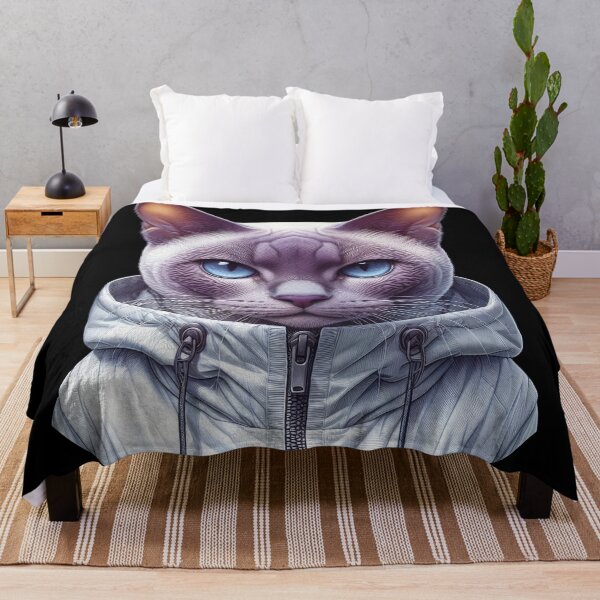 Item preview, Urban Cats #72 - Gato birmano lila con una cazadora blanca urbana designed and sold by elektronen.
