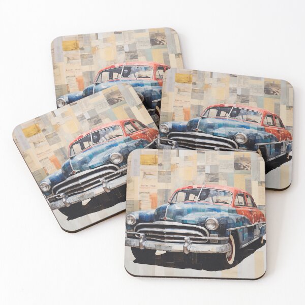 Item preview, 1949 Mercury Eight Classic Car Torn Paper Collage designed and sold by StefNomadLife.