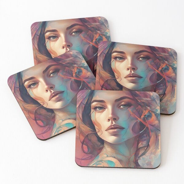 Item preview, Abstract watercolor portrait of a beautiful woman designed and sold by JustInspireMe.
