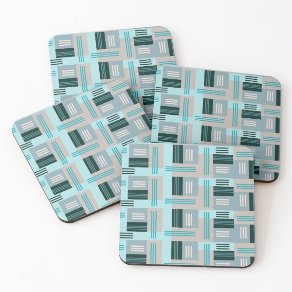 Item preview, Teal Blue Modern Stripe Geometric Seamless Pattern designed and sold by Sharon Schwalbe.