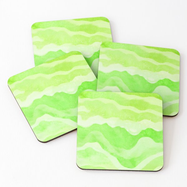 Item preview, Lime Green Acid Wash Watercolour Wavy Pattern designed and sold by Ninjakandy.