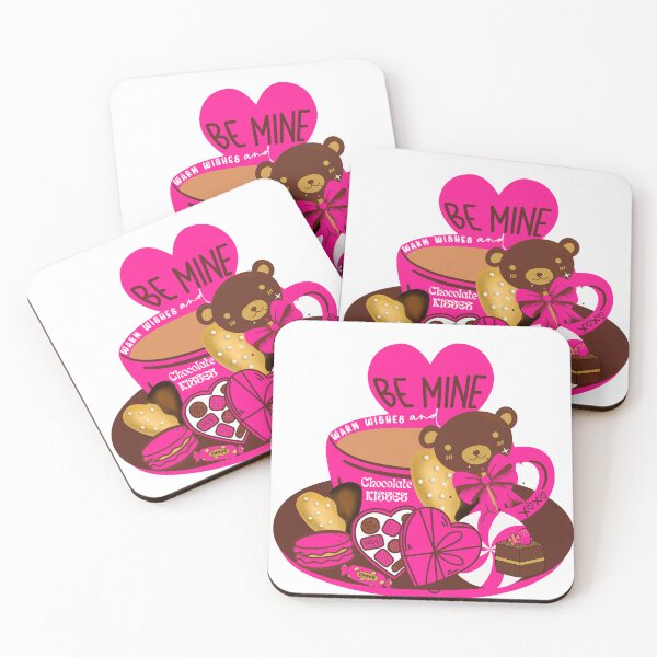Item preview, BE MINE WARM WISHES AND CHOCOLATE KISSES HOTPINK MUG designed and sold by wildwhimsical.