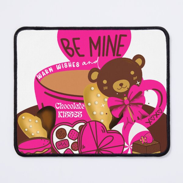 Item preview, BE MINE WARM WISHES AND CHOCOLATE KISSES HOTPINK MUG designed and sold by wildwhimsical.