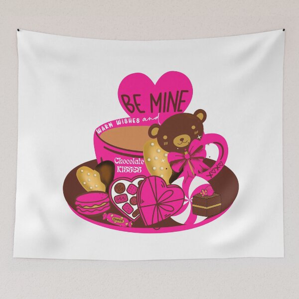 Item preview, BE MINE WARM WISHES AND CHOCOLATE KISSES HOTPINK MUG designed and sold by wildwhimsical.