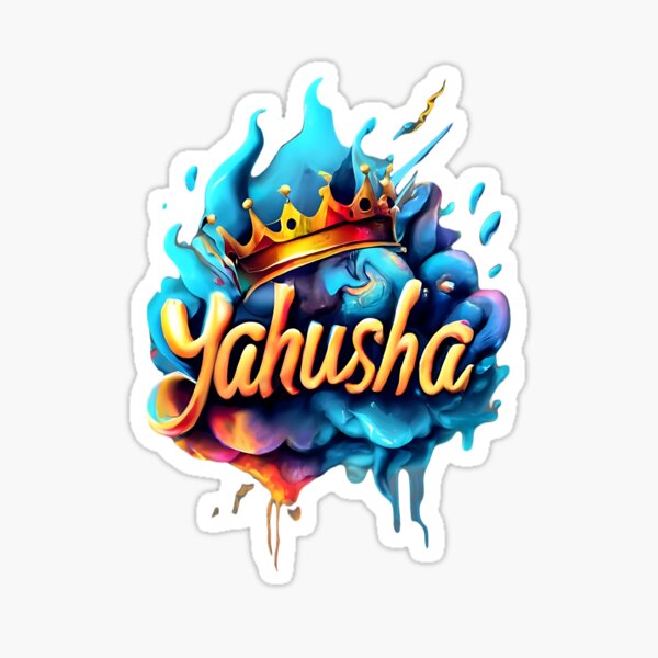 Item preview, Yahusha - Crown The King - Vibrant Christian Hebrew Artwork designed and sold by Narrow-Path.