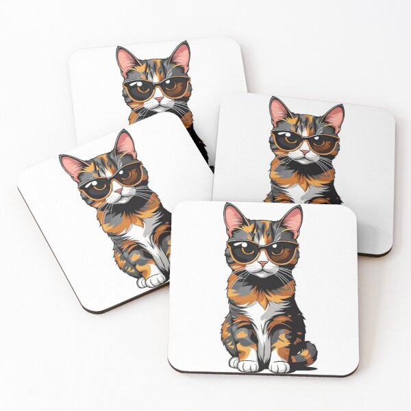 Item preview, Cool cat tortie wear sunglasses  designed and sold by KorArtStudio.
