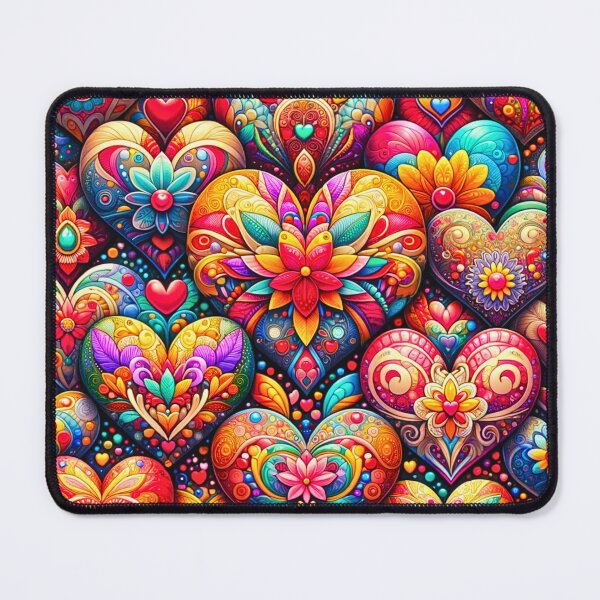 Item preview, Kaleidoscope of Vivid Floral Hearts designed and sold by TrulyBlessedLLC.