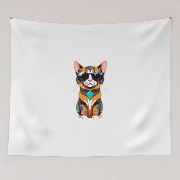 Item preview, Cute cat tortie art wear sunglasses  designed and sold by KorArtStudio.