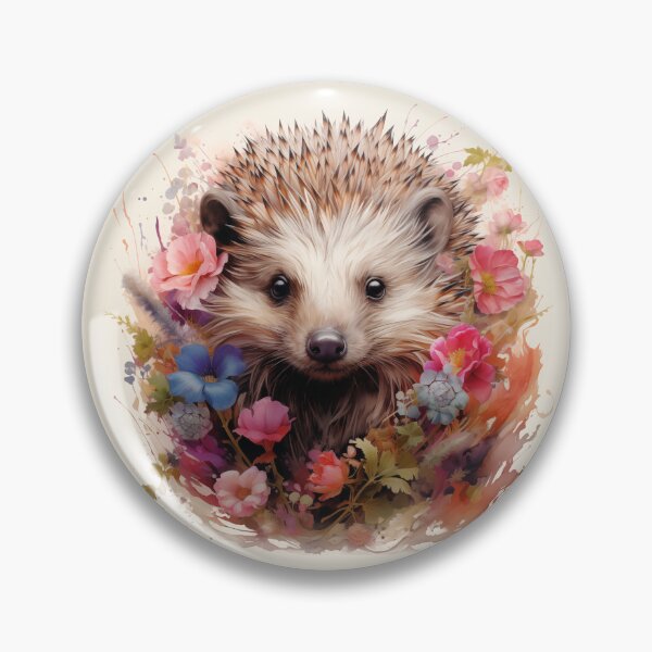 Item preview, Boho Hedgehog Floral Watercolor designed and sold by EnchantInk.