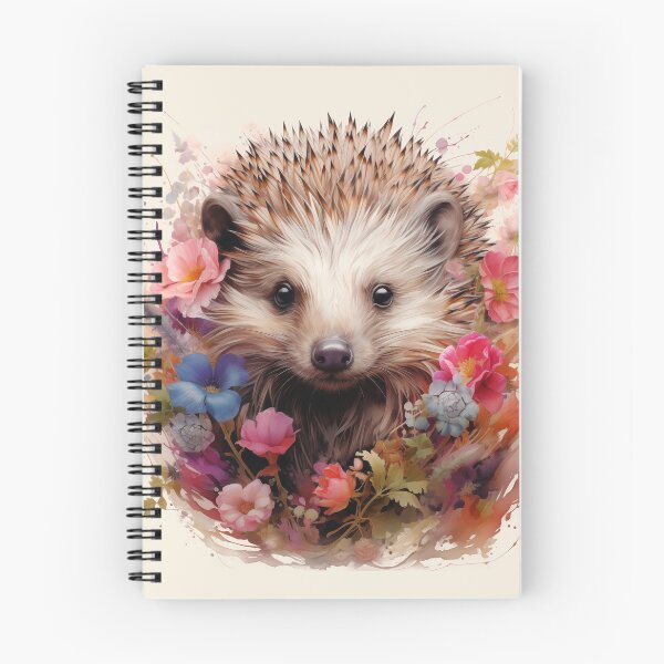 Item preview, Boho Hedgehog Floral Watercolor designed and sold by EnchantInk.