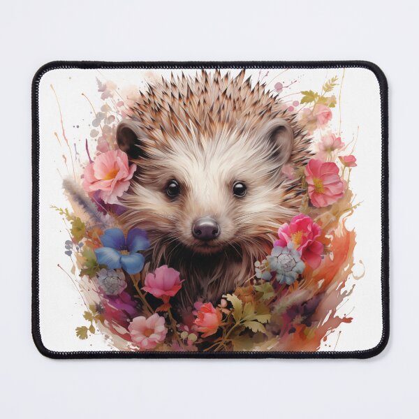 Item preview, Boho Hedgehog Floral Watercolor designed and sold by EnchantInk.
