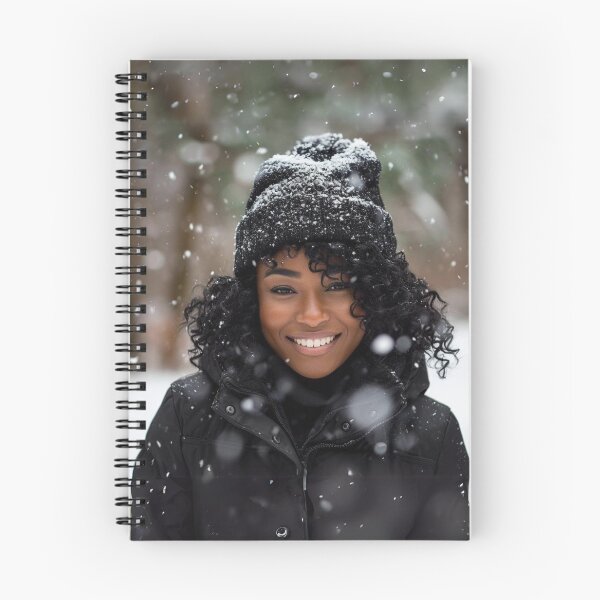 Item preview, Snowy Winter photoshoot beautiful black woman with natural hair, Ai Model designed and sold by CurviRadiance.