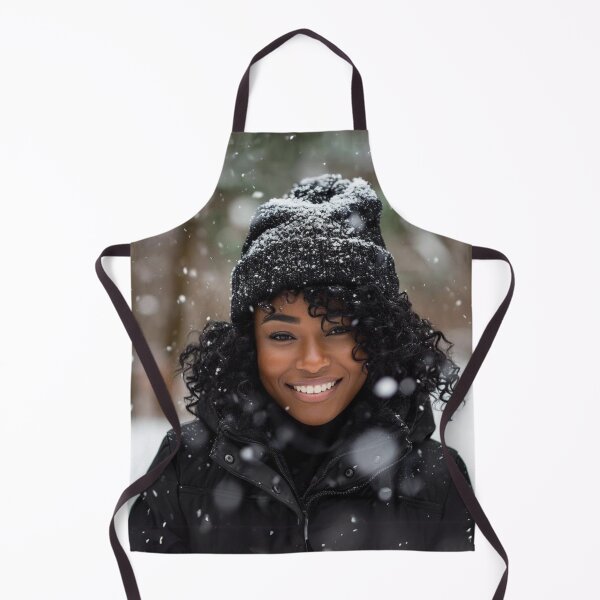 Item preview, Snowy Winter photoshoot beautiful black woman with natural hair, Ai Model designed and sold by CurviRadiance.