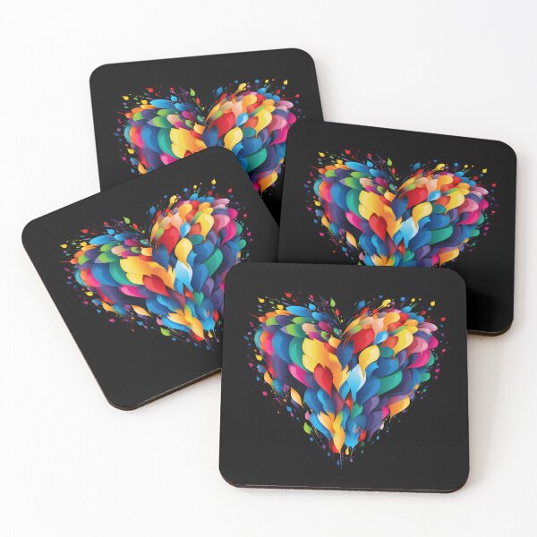 Item preview, colorful abstract valentines day heart print designed and sold by dcrc.