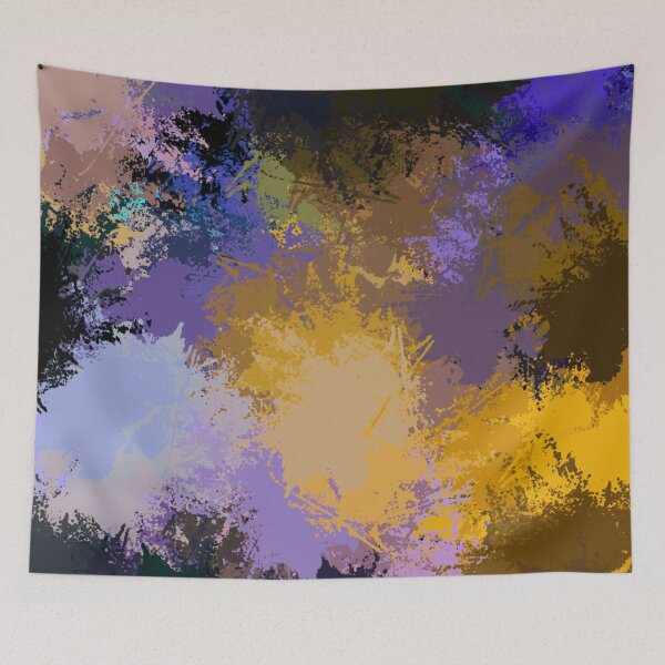 Item preview, Impressionistic Brush Marks Gold and Purple designed and sold by Sharon Schwalbe.