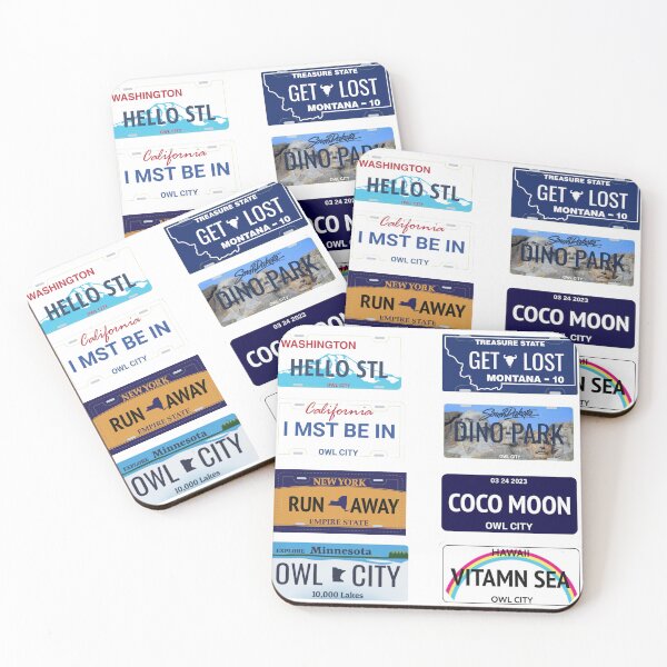 Item preview, OWL CITY LICENSE PLATES MINI PACK designed and sold by rainystarlight.