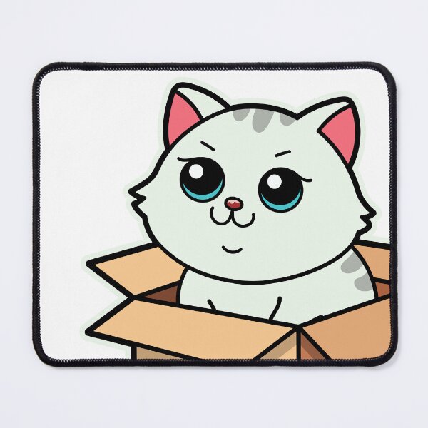 Item preview, cute cartoon cat in box designed and sold by Design_for_merch.