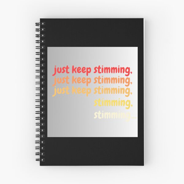 Item preview, red gradient 'just keep stimming' reference quote neurodiversity awareness  designed and sold by goldenflames.