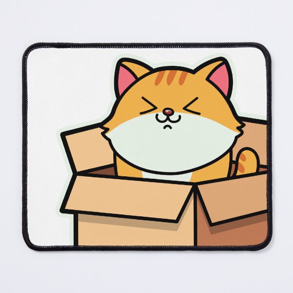 Item preview, cute cartoon cat in cardboard box designed and sold by Design_for_merch.