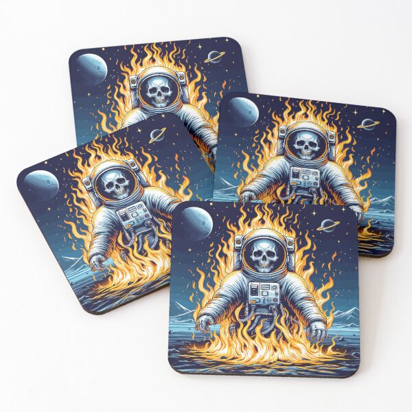 Item preview, Astronaut lost in cosmic flames designed and sold by Gacram.