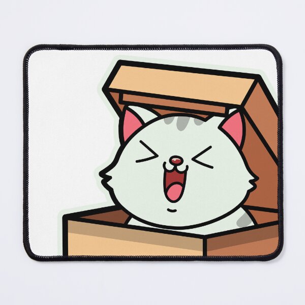 Item preview, cute cartoon cat in packaging box designed and sold by Design_for_merch.