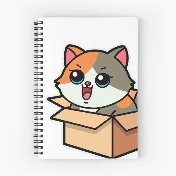 Item preview, cute cartoon cat in recyclable box designed and sold by Design_for_merch.