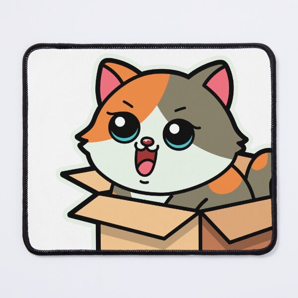 Item preview, cute cartoon cat in recyclable box designed and sold by Design_for_merch.