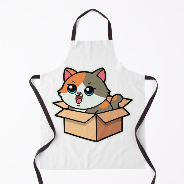 Item preview, cute cartoon cat in recyclable box designed and sold by Design_for_merch.