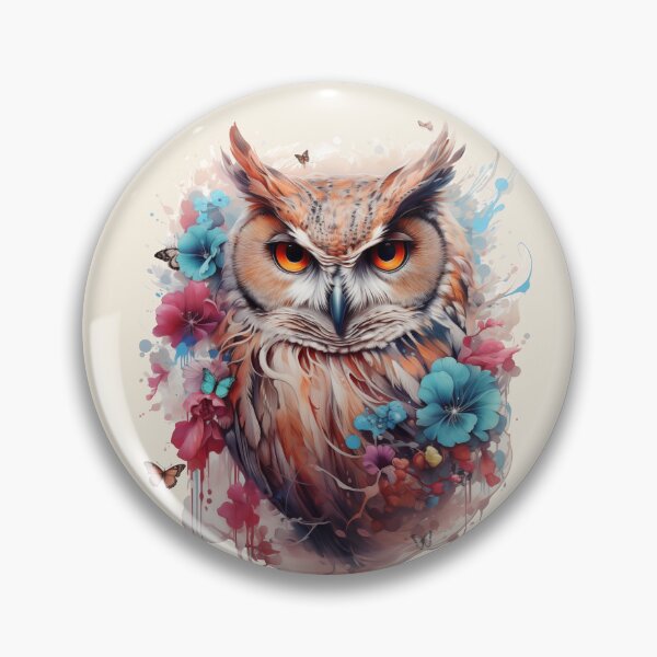 Item preview, Boho Owl Floral Watercolor designed and sold by EnchantInk.