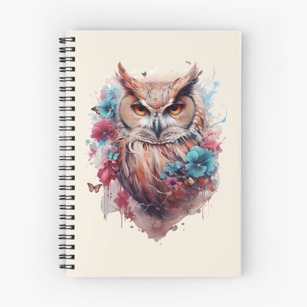 Item preview, Boho Owl Floral Watercolor designed and sold by EnchantInk.