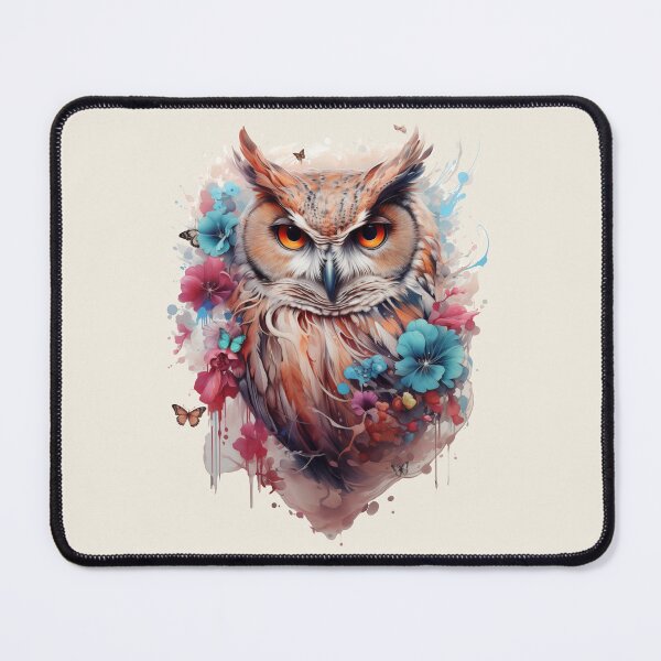 Item preview, Boho Owl Floral Watercolor designed and sold by EnchantInk.
