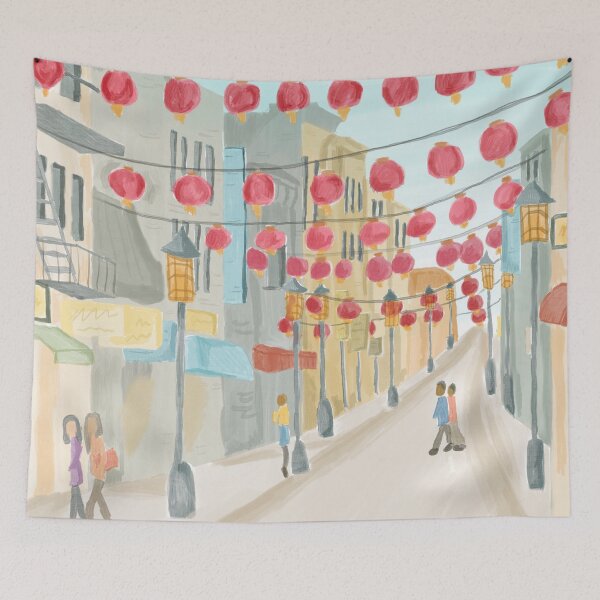 Aperçu de l'œuvre Illustration du quartier chinois de San Francisco créée et vendue par urfavtraveller.