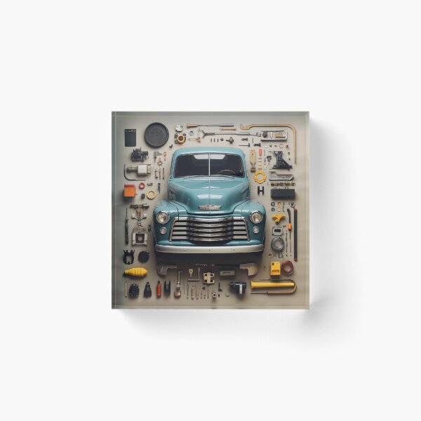 Item preview, 1950s Pickup Truck Classic Car Knolling Craft designed and sold by StefNomadLife.