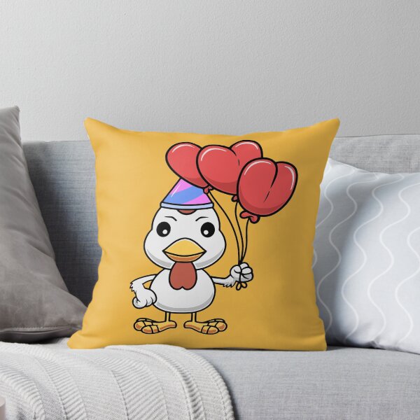 Item preview, Cute chicken with love balloon cartoon illustration designed and sold by cubbone.