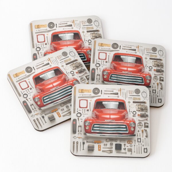 Item preview, 1950s Pickup Truck Classic Car Knolling Craft designed and sold by StefNomadLife.