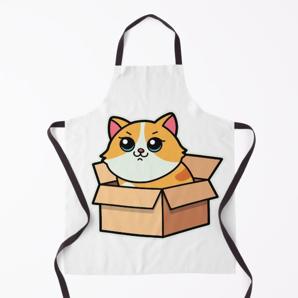 Item preview, cute cartoon cat in the packaging box designed and sold by Design_for_merch.