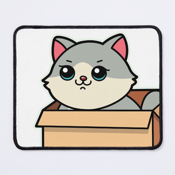 Item preview, cute cartoon cat in the recyclable box designed and sold by Design_for_merch.