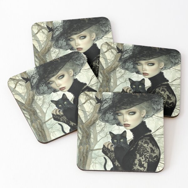 Item preview, Mysterious Black Cat and Woman designed and sold by chi3-jp.
