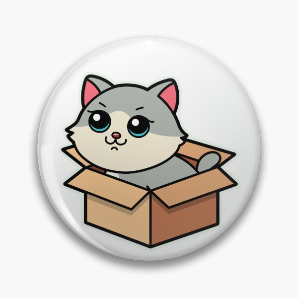 Item preview, cute cartoon chubby cat in box designed and sold by Design_for_merch.