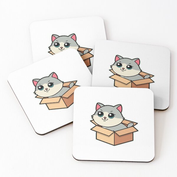 Item preview, cute cartoon chubby cat in box designed and sold by Design_for_merch.