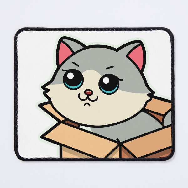 Item preview, cute cartoon chubby cat in box designed and sold by Design_for_merch.
